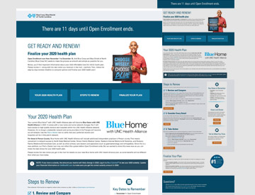 Landing Page Visual Design Portfolio Tony Luongo BlueCross NC